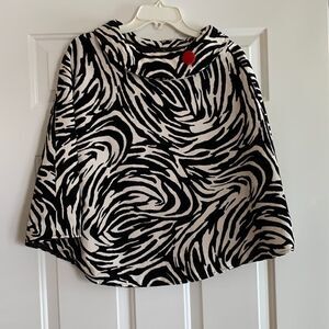 Caught ya lookin’ Large zebra print textured poncho